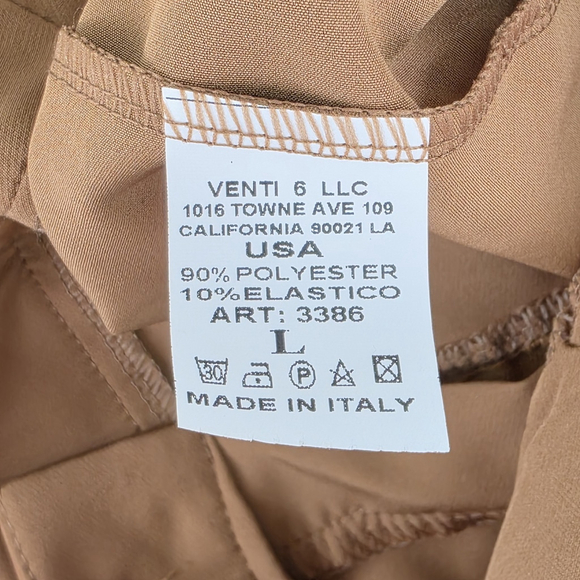 Quiet Luxury VENTI6 Flare Pants Women’s L Camel High Rise Made in Italy - Picture 3 of 9